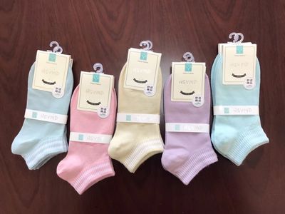 义乌袜子批发 女士高像筋运动袜 虹双宇纯棉女船袜